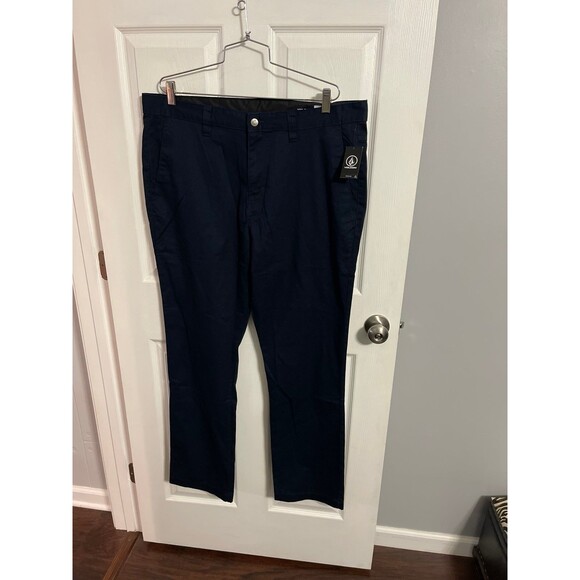 Volcom Vmonty Chino Pants Dark Navy Size 38 New With Tags - Picture 5 of 9